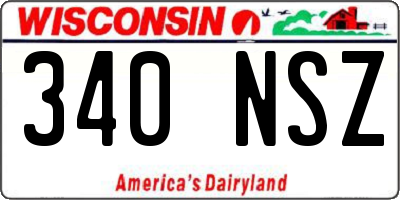 WI license plate 340NSZ