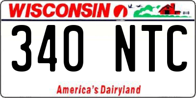 WI license plate 340NTC