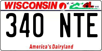 WI license plate 340NTE
