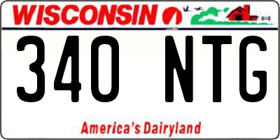WI license plate 340NTG