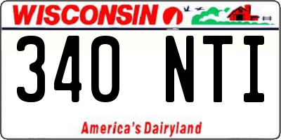 WI license plate 340NTI
