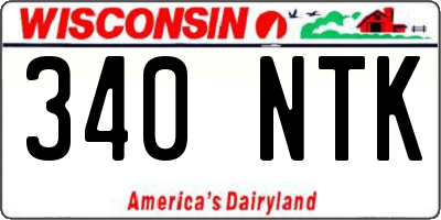 WI license plate 340NTK