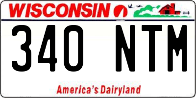 WI license plate 340NTM