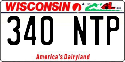 WI license plate 340NTP