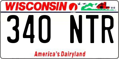 WI license plate 340NTR
