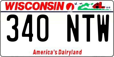 WI license plate 340NTW