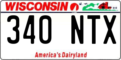 WI license plate 340NTX
