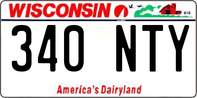 WI license plate 340NTY