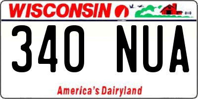 WI license plate 340NUA