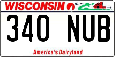 WI license plate 340NUB