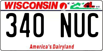 WI license plate 340NUC