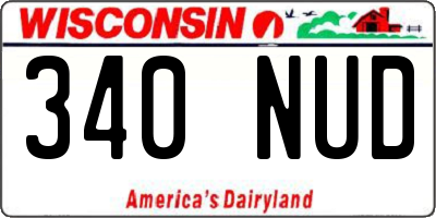 WI license plate 340NUD
