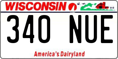 WI license plate 340NUE