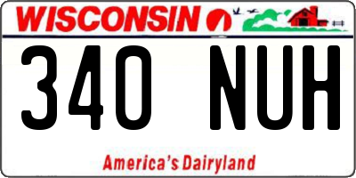 WI license plate 340NUH
