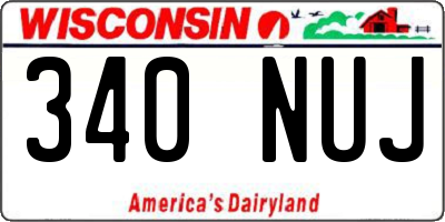 WI license plate 340NUJ