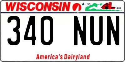 WI license plate 340NUN