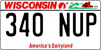 WI license plate 340NUP