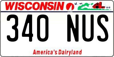 WI license plate 340NUS