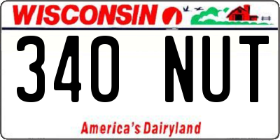 WI license plate 340NUT