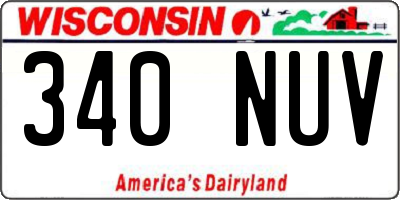 WI license plate 340NUV
