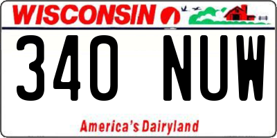 WI license plate 340NUW