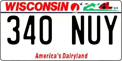WI license plate 340NUY