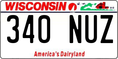 WI license plate 340NUZ