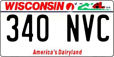 WI license plate 340NVC