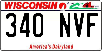 WI license plate 340NVF