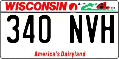 WI license plate 340NVH