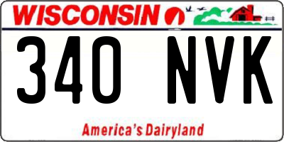 WI license plate 340NVK