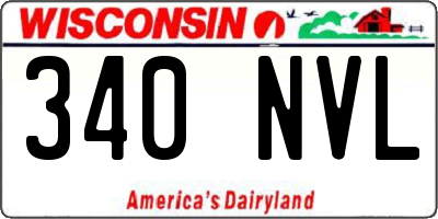 WI license plate 340NVL