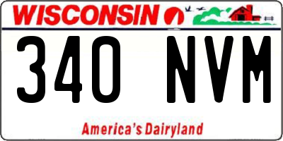 WI license plate 340NVM