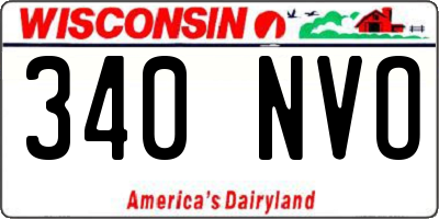 WI license plate 340NVO