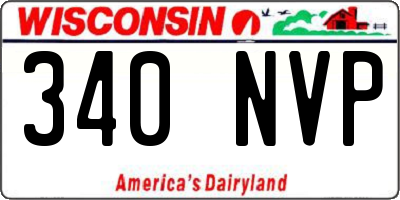 WI license plate 340NVP