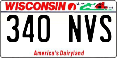 WI license plate 340NVS