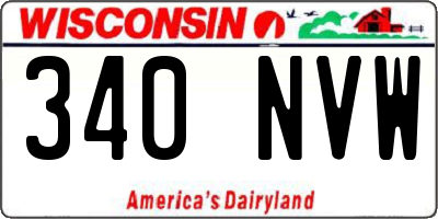 WI license plate 340NVW