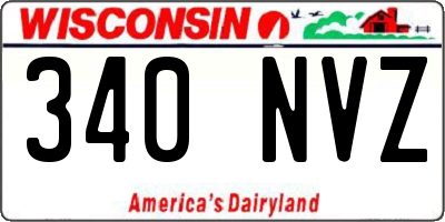 WI license plate 340NVZ