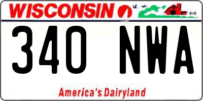 WI license plate 340NWA