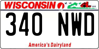 WI license plate 340NWD