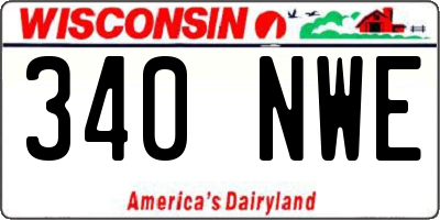 WI license plate 340NWE