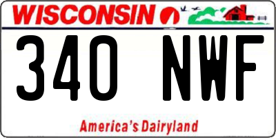 WI license plate 340NWF