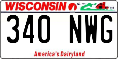 WI license plate 340NWG