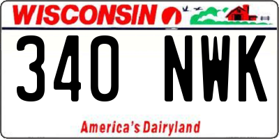 WI license plate 340NWK