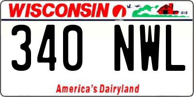 WI license plate 340NWL