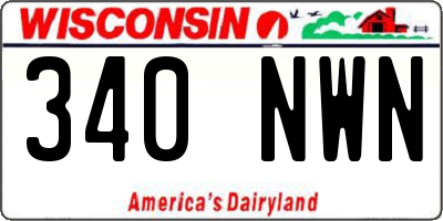 WI license plate 340NWN
