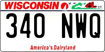 WI license plate 340NWQ