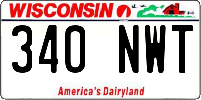 WI license plate 340NWT