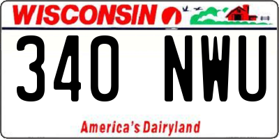 WI license plate 340NWU
