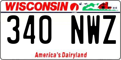 WI license plate 340NWZ